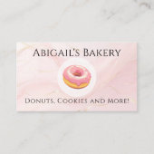 Home Bakkerij Donut Roze Frosting Bakken Visitekaartje (Voorkant)