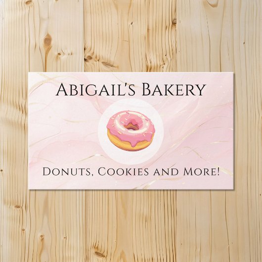 Home Bakkerij Donut Roze Frosting Bakken Visitekaartje
