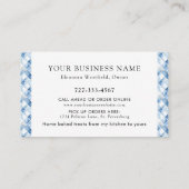 Home Bakkerij Stoffig Blauw Check Patroon Visitekaartje (Achterkant)