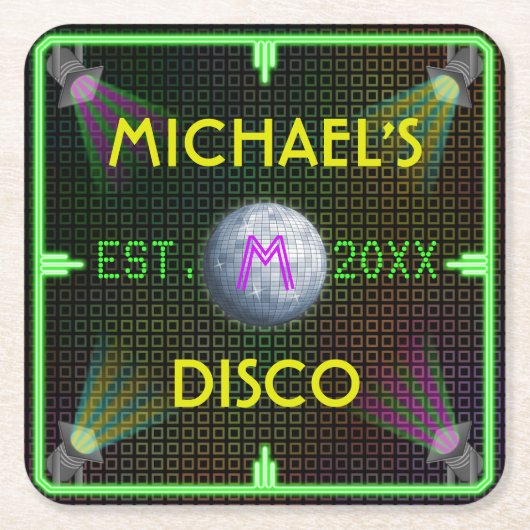 Home Bar 1970's Disco Ball Kartonnen Onderzetters (Voorkant)
