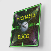  Home Bar 1970's Disco Ball Vierkante Klok (Hoek)