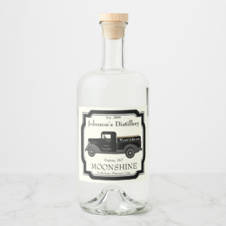 Home Bar Fun Moonshine Jug  Truck Likeurfles Etiket