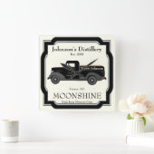 Home Bar Fun Moonshine Jug  Truck Vierkante Klok (Huis)