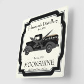 Home Bar Fun Moonshine Jug  Truck Vierkante Klok (Hoek)