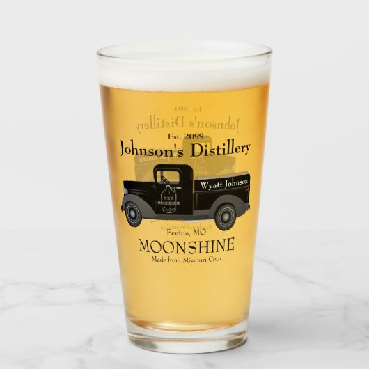 Home Bar Plezier Moonshine Pint Bierglas Drinkware Glas (Voorkant gevuld)