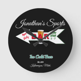 Home Bar Tavern Man Cave Cold Beer Man Cave Wall Ronde Klok