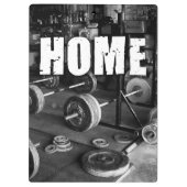 HOME (Barbells) - Workout Motivatie Klembord (Achterkant)