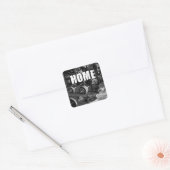 HOME (Barbells) - Workout Motivatie Vierkante Sticker (Envelop)