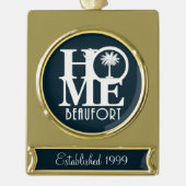 HOME Beaufort (Jaar gevestigd) Verguld Banner Ornament (Voorkant)