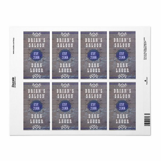  Home Bierbrouwer Biersalon Etiket (Full Sheet)