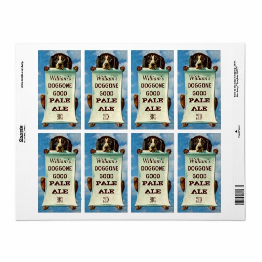  Home Bierbrouwer:  Hond Etiket (Full Sheet)
