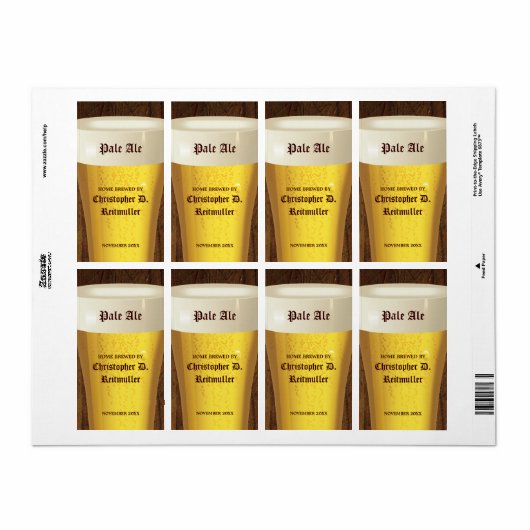 Home Bierbrouwers Bier Etiket (Full Sheet)