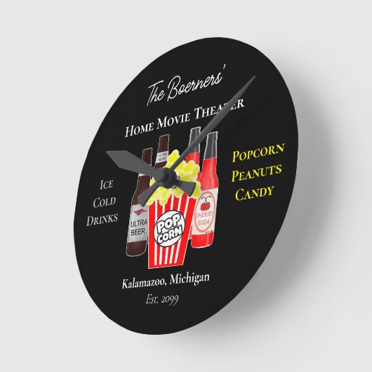 Home Bioscoop Bier Soda Wandklok (Hoek)