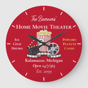 Home Bioscoop Popcorn Klapperboard Film Ronde Grote Klok