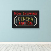 Home Bioscoop Ticket Bioscoop Kunstbord Canvas Afdruk (Insitu (Houten vloer))