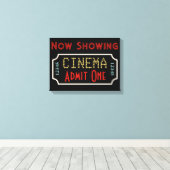 Home Bioscoop Ticket Bioscoop Kunstbord Canvas Afdruk (Insitu (Houten vloer))