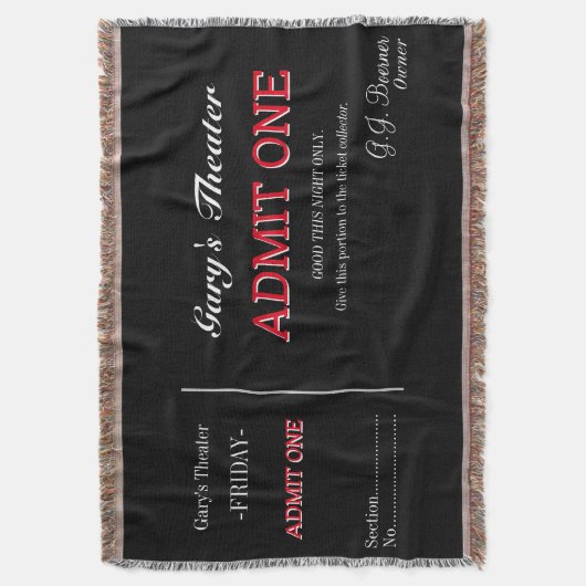 Home Bioscoop TV Kamer Ticket Deken Gooi (Voorkant Verticaal)