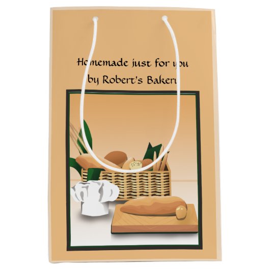 Home Bked Bread Bakery Gift Bag Medium Cadeauzakje (Voorkant)