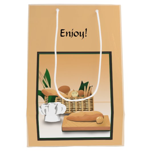 Home Bked Bread Bakery Gift Bag Medium Cadeauzakje (Achterkant)