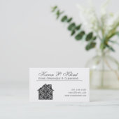 Home Black Lace Damask Interior-ontwerp Afsprakenkaartje (Staand voorkant)