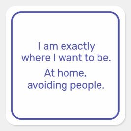 Home (blauw) vierkante sticker