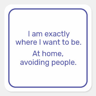 Home (blauw) vierkante sticker