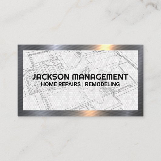 Home Blauwe Prints | Commerciële bouw Visitekaartje (Voorkant)