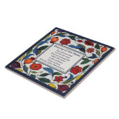 Home Blessing Sign Plaque Floral Pomegranates Tegeltje (Zijkant)