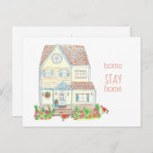 Home Blijf thuis Sociale Afstand Opmerking Briefkaart (Voorkant / Achterkant)