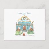 Home Blijf thuis Sociale Afstand Opmerking Briefkaart (Voorkant)