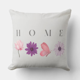 HOME Bloemenvlinder met Pasteltinten Accenten Kussen