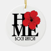 HOME Boca Raton Red Hibiscus Keramisch Ornament (Voorkant)