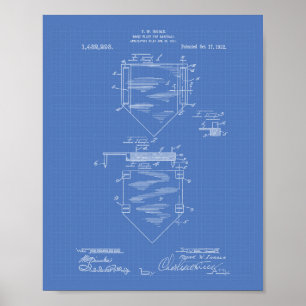 Home Bord Baseball 1922 Patent Art Blueprint Poster