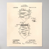Home Bord Baseball 1922 Patent Art Old Peper Poster (Voorkant)