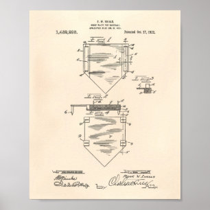 Home Bord Baseball 1922 Patent Art Old Peper Poster