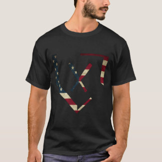 Home Bord Baseball Bats American Flag Baseballin T-shirt