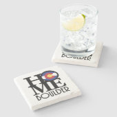 HOME Boulder Colorado Stenen Onderzetter (Zijkant)