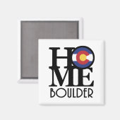HOME Boulder Colorado Stone Magneet (Voorkant / Achterkant)
