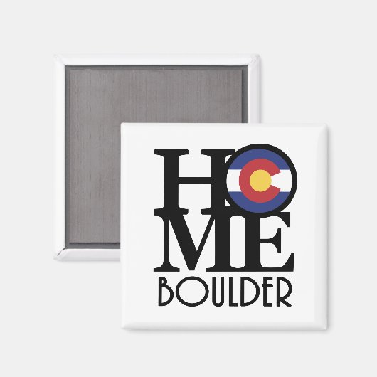 HOME Boulder Colorado Stone Magneet (Voorkant / Achterkant)