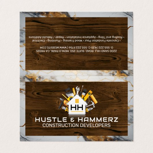 Home Bouwen Bouwgereedschappen | Hout | Marmer Visitekaartje (Buitenkant ongevouwen)