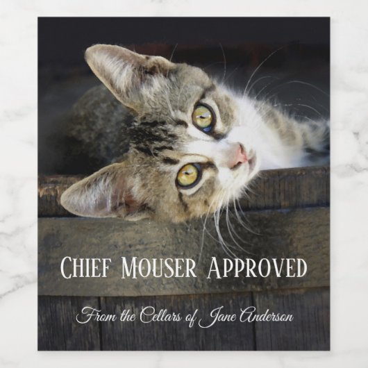 Home Brew Funny Cat Wine Label Wijn Etiket (Enkel label)