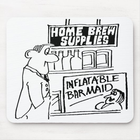 Home Brew Shop heeft Opblaasbare Barmeid Muismat (Voorkant)