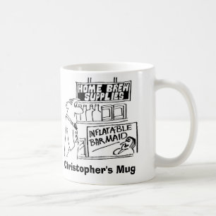 Home Brew Shop Opblaasbare Barmaid. bierdrinker Koffiemok
