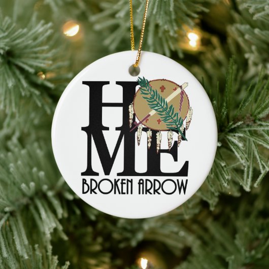 HOME Broken Arrow Oklahoma Keramisch Ornament (Boom)