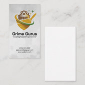 Home Broom Logo | Schoonmaakdiensten Visitekaartje (Voorkant / Achterkant)