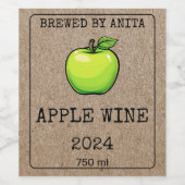 Home Brouwen Apple Wine Kraft Papier Stijl Wijn Etiket (Enkel label)