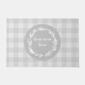 Home Buffalo Home Check Pattern Grey Deurmat (Voorkant)