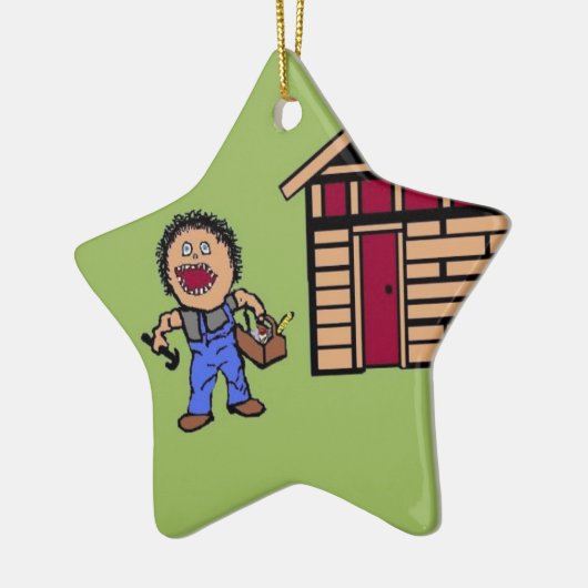 Home Builder Handyman Keramisch Ornament (Links)