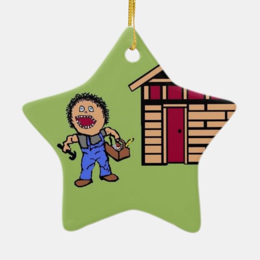 Home Builder Handyman Keramisch Ornament (Achterkant)