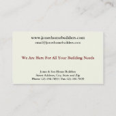 Home Builders Bouwarchitect Visitekaartje (Achterkant)